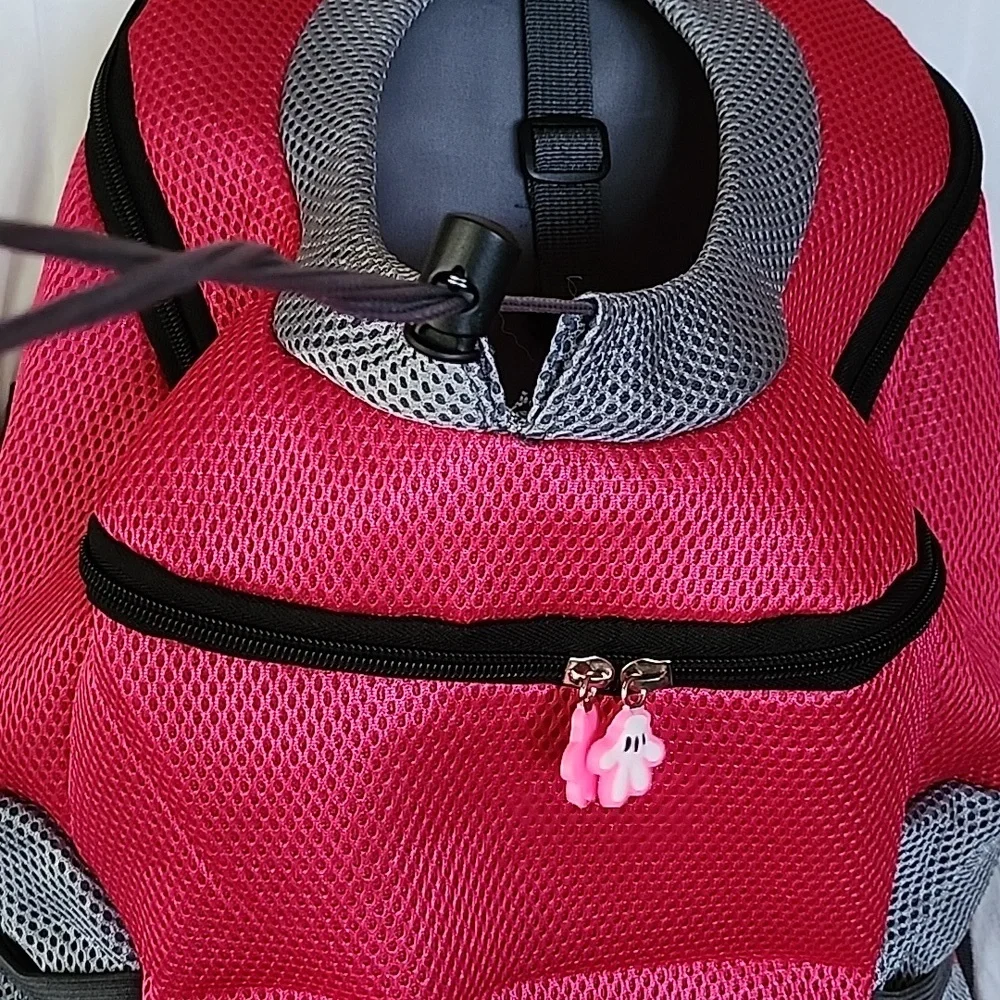 SPORT Pet Carrier Back/Front Pack Pink/Gray/Black SIZE: MEDIUM
